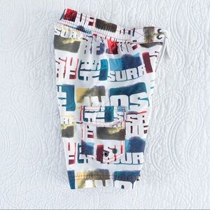 Fish Face Kids Surf Logo Swim Trunks Size 2T